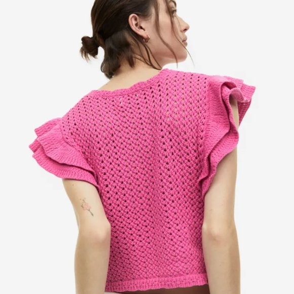 H&M Pointelle-knit Top | M - Picture 4 of 8
